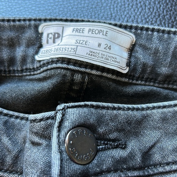 Free People Just Float On Flare Stretch Jean Black High Rise Cowgirl Sz 24 - Picture 11 of 13